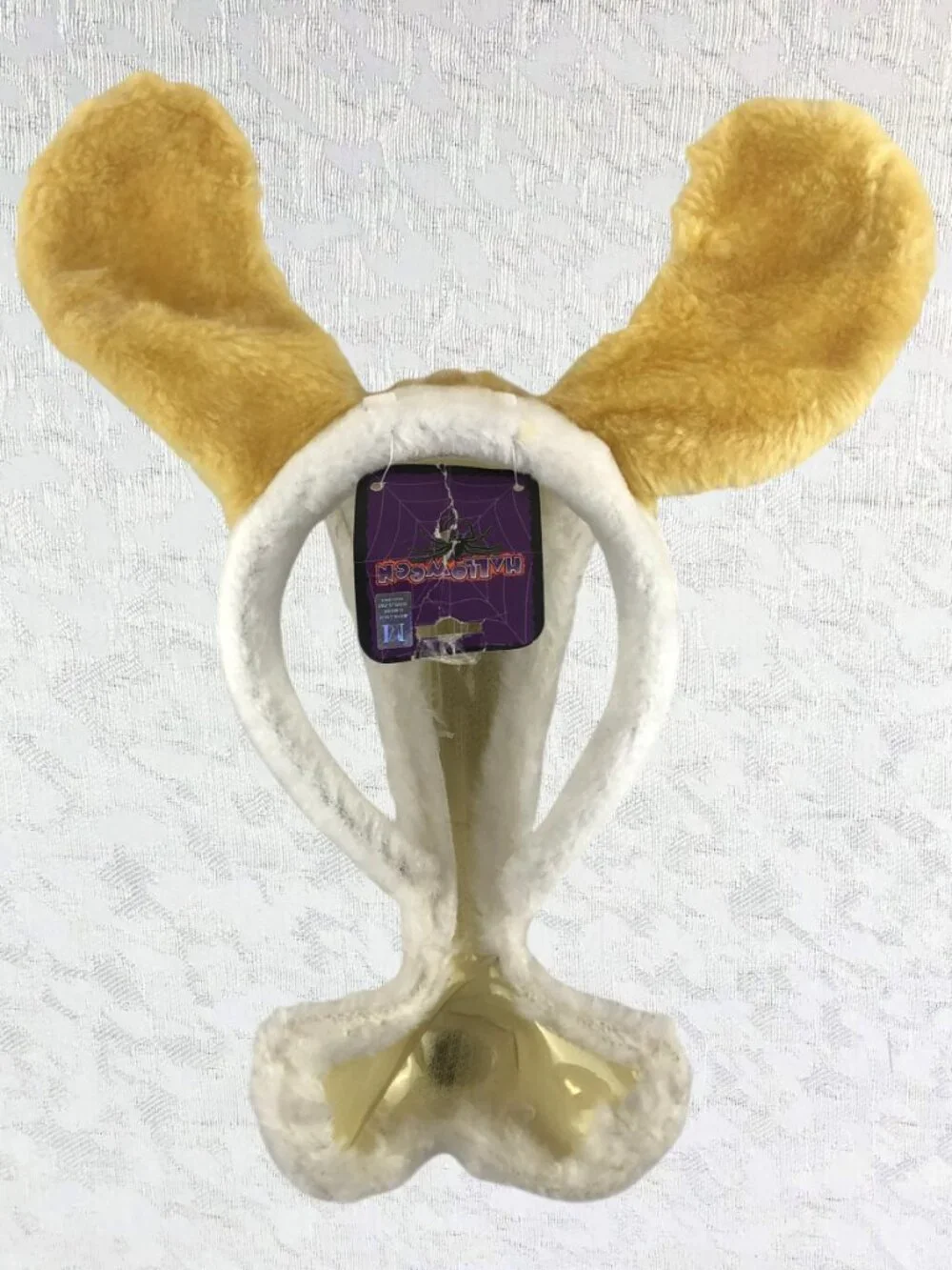 Dog Novelty Maya-Lulu Mask Headband White & Gold Faux Fur One Size